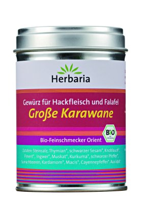 Herbaria BIO Gro&szlig;e Karawane - Gew&uuml;rz f&uuml;r Hackfleisch und Falafel 90g