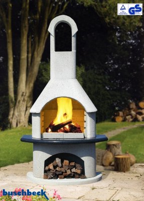 Buschbeck Gartengrillkamin Ambiente wei&szlig;-granit