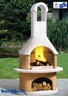 Buschbeck Gartengrillkamin Bali weiß-terra