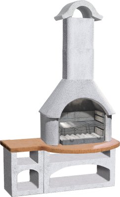Buschbeck Gartengrillkamin Bozen weiß-terra