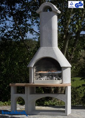 Buschbeck Gartengrillkamin Bozen weiß-terra