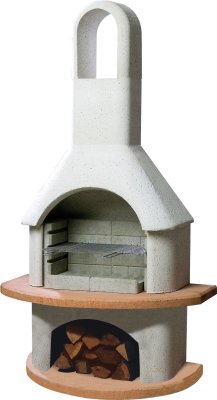 Buschbeck Gartengrillkamin Carmen weiß-terrakottafb.