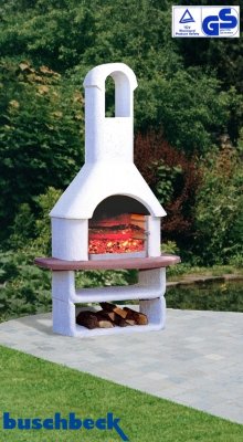Buschbeck Gartengrillkamin Malta weiß-terra