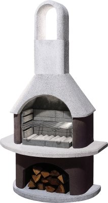 Buschbeck Gartengrillkamin Milano wei&szlig;-braun