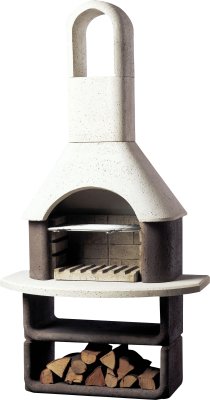 Buschbeck Gartengrillkamin Montana wei&szlig;-braun