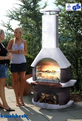 Buschbeck Gartengrillkamin San Remo weiß-braun