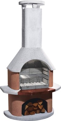 Buschbeck Gartengrillkamin San Remo weiß-terrakotta