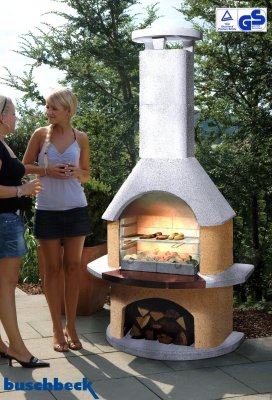 Buschbeck Gartengrillkamin San Remo weiß-terrakotta