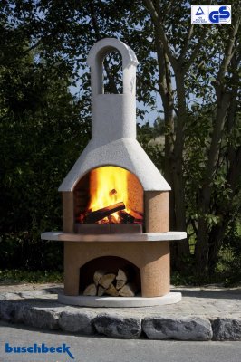 Buschbeck Gartengrillkamin Toskana weiß-terra