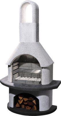 Buschbeck Gartengrillkamin Valenzia weiß-anthrazit