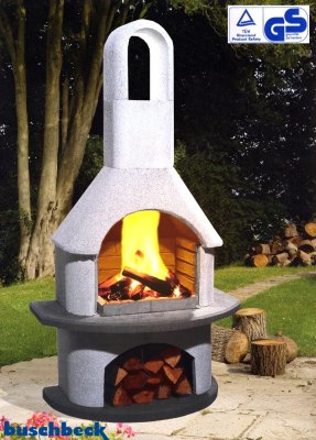 Buschbeck Gartengrillkamin Valenzia weiß-anthrazit