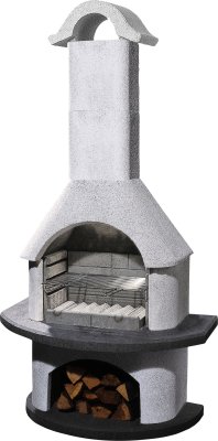 Buschbeck Gartengrillkamin Verona weiß-anthrazit