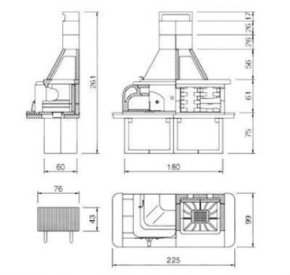 Palazzetti Grillkamin Gargano 2 mit Pizzaofen Komplett Set