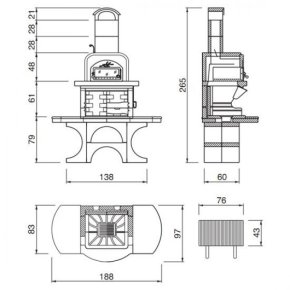 Palazzetti Grillkamin Capri 2 mit Backofen Komplett Set