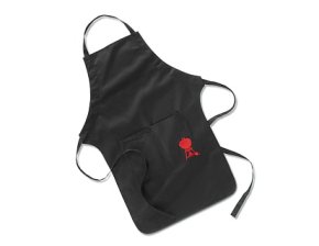 Weber Grillschürze mit rotem Kettle Grill