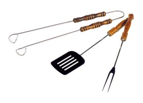 Thüros Zubehör: Thüros Grillset Edelstahl mit Holzgriffen 