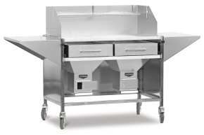 Th&uuml;ros IV Holzkohle Edelstahl Gewerbegrill fahrbar