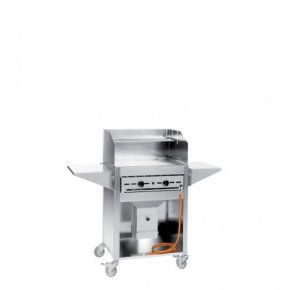 Th&uuml;ros III Gas Edelstahl Gewerbegrill fahrbar