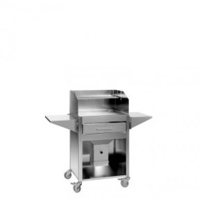 Th&uuml;ros III Holzkohle Edelstahl Gewerbegrill fahrbar