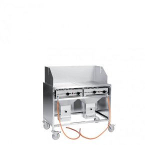 Th&uuml;ros IV Gas Edelstahl Gewerbegrill fahrbar