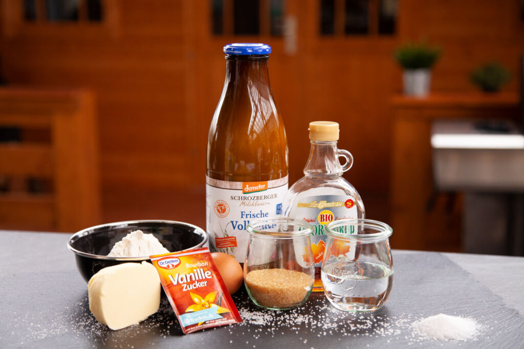 Zutaten für Pancakes vom Grill