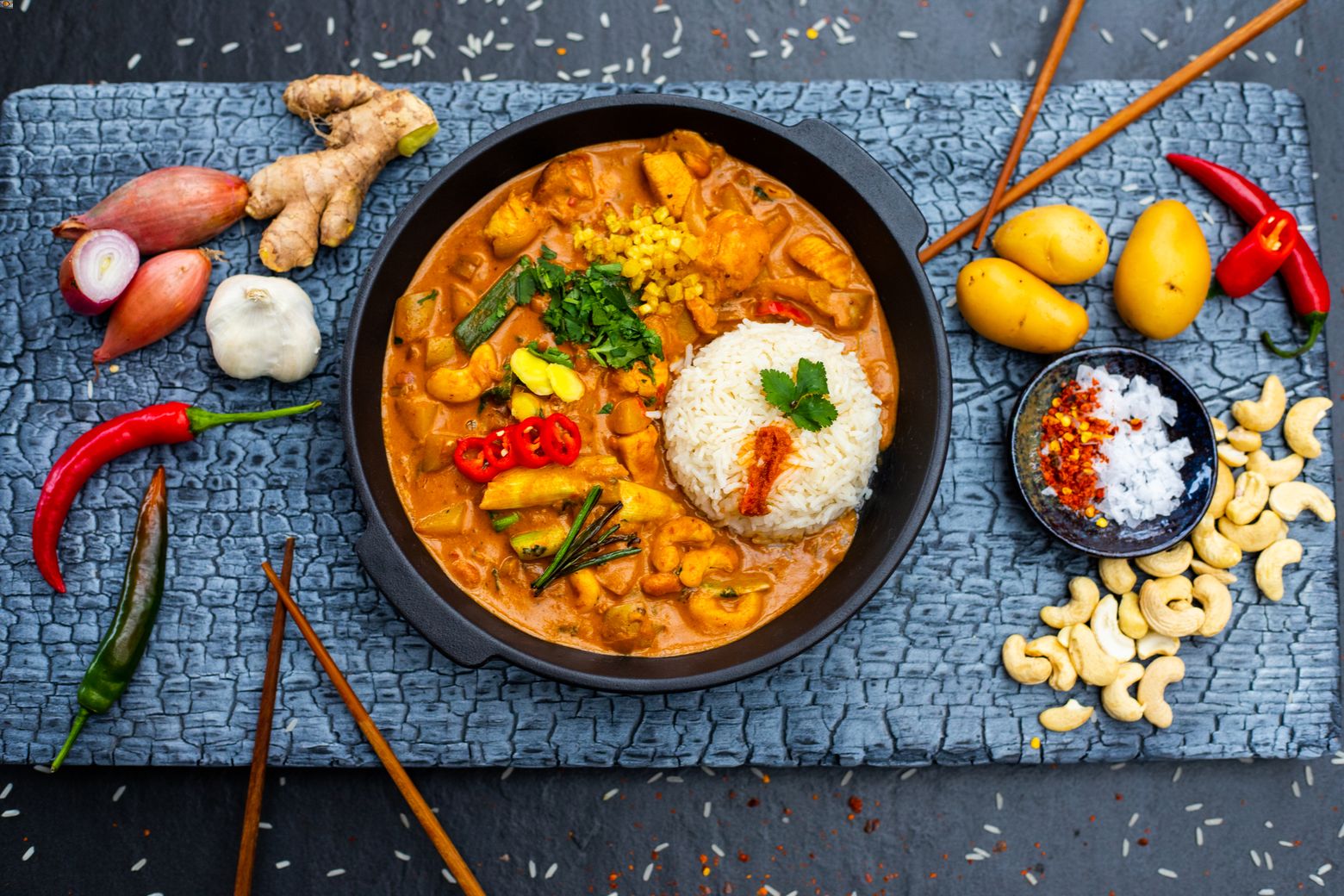 Thai Curry Haehnchen mit Reis