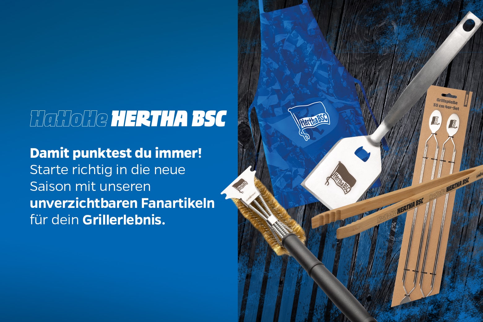 HaHoHe Hertha BSC! Zum Saisonstart 20% Rabatt auf das brandneue Hertha Grillzubehör Sortiment