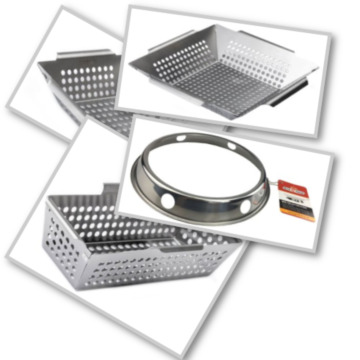 Gemüsekörbe und Woks