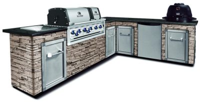 Die Broil King Outdoor Küche mit Einbau Gasgrill, KEG Keramikgrill und Einbau Seitenkocher