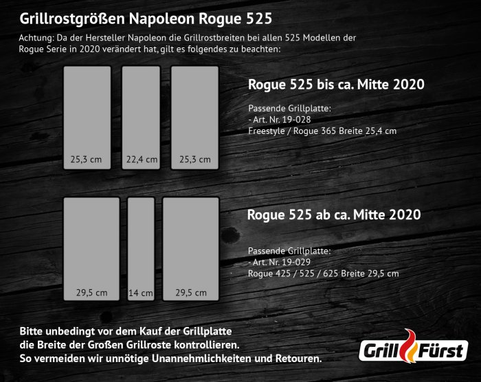 Napoleon Rogue 525 - passende Grillplatte