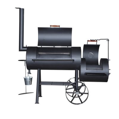 Grillfuerst BBQ Smoker mit toller Ausstattung Der Grillfürst Smoker mit Lüftungsschieber und praktischer Kochplatte über der Brennkammer