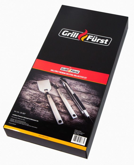 Grillfürst Premium Grillbesteck in Geschenkschachtel