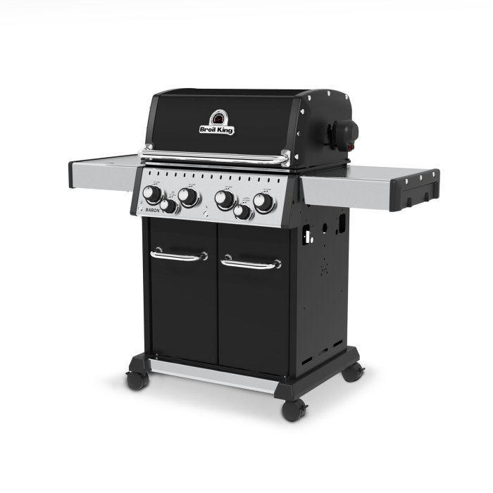 Der Broil King Baron 490 Black Gasgrill mit Backburner und Seitenkocher
