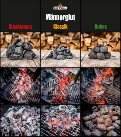 Grillfürst Männerglut - Steakhouse - Holzkohle Klassik oder Kokosnussbriketts Grillfürst Männerglut - Steakhouse - Holzkohle Klassik oder Kokosnussbriketts