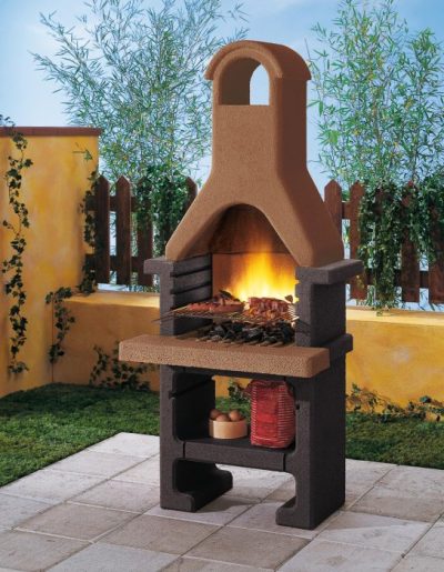 Palazzetti Grillkamin Pantelleria aus durchgefärbten Betonteilen