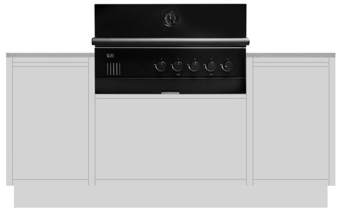 BURN LUX Outdoorkitchen mit Outdoorchef QUBE X-415 RB in Schwarz