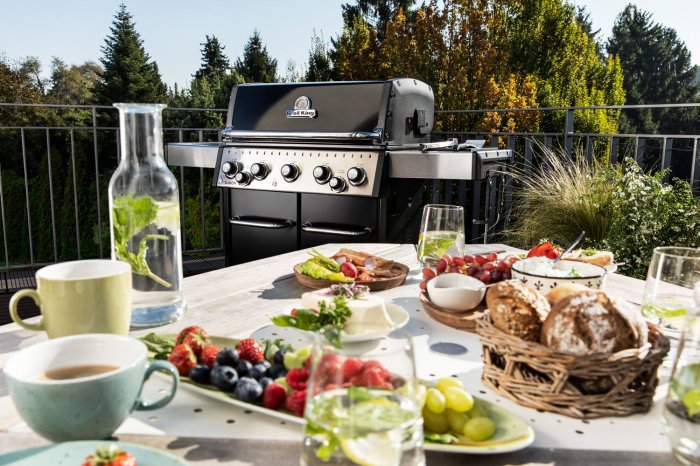Der Broil King Baron 590 Black mit Seitenkocher, Backburner und Rotisserie