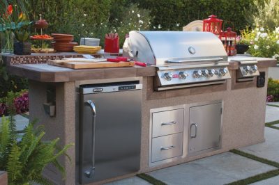 Einbaugrill von Bull mit zusätzlichem Einbau-Seitenbrenner