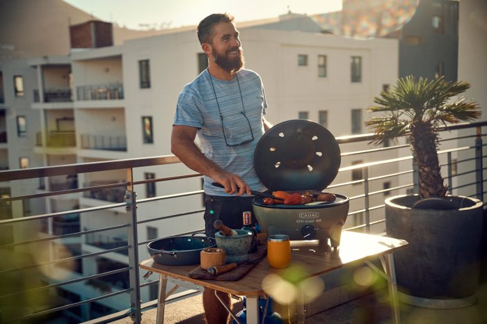 CADAC Kompakt Gasgrill Citi Chef 40 Olive - ideal als Balkongrill