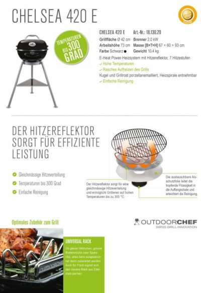 Outdoorchef Chelsea 420 E Elektro Kugelgrill Outdoorchef Chelsea 420 E Elektro Kugelgrill