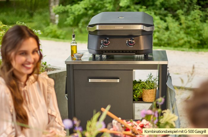 COZZE Outdoor Schrankmodul 90 cm mit COZZE G-500 Gasgrill