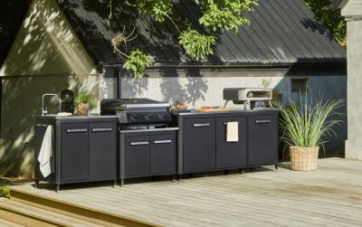 COZZE Outdoor Küche mit Rollen und höhenverstellbaren Standfüßen