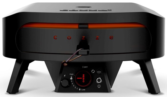 COZZE Gas Pizzaofen CLASSIC 42,5 cm - Black Edition mit Hitzeschild