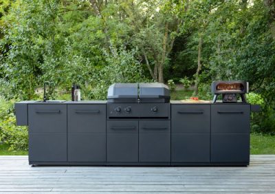 Die COZZE Outdoor Küche Elements mit Kombigrill und Pizzaofen