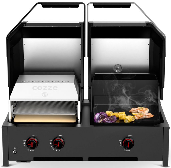 Cozze Quattro 900 mit dualer Grillfläche für 4 Anwendungsmöglichkeiten