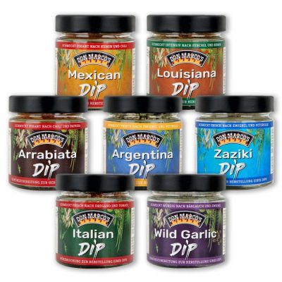Dips einfach selber machen - mit den Don Marcos Amazing Dips - Würzmischungen  in 7 verschiedenen Geschmacksrichtungen