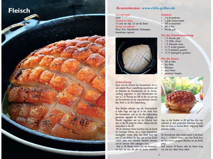 Rezept für Krustenbraten aus dem Dutch Oven in der Dutch Oven Fibel XXL Band 2