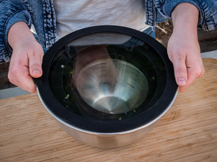 Grillfürst BBQ Edelstahlschüsseln auch mit Deckel stapelbar und platzsparend verstaubar