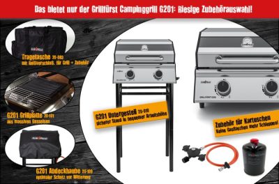 Grillfürst Campinggrill G201 mit riesiger Zubehörauswahl