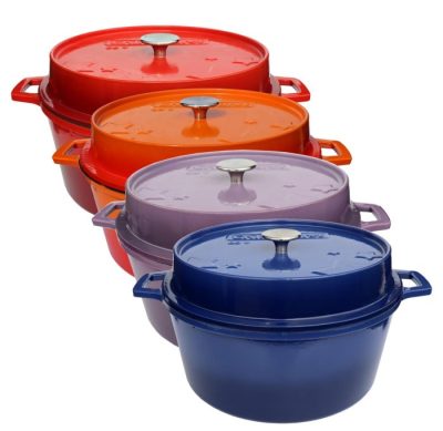 Grillfürst Dutch Oven ohne Füsse mit Emaillierung Die Grillfürst Dutch Oven ohne Füße sind jeweils in 4 leuchtenden Farben erhältlich